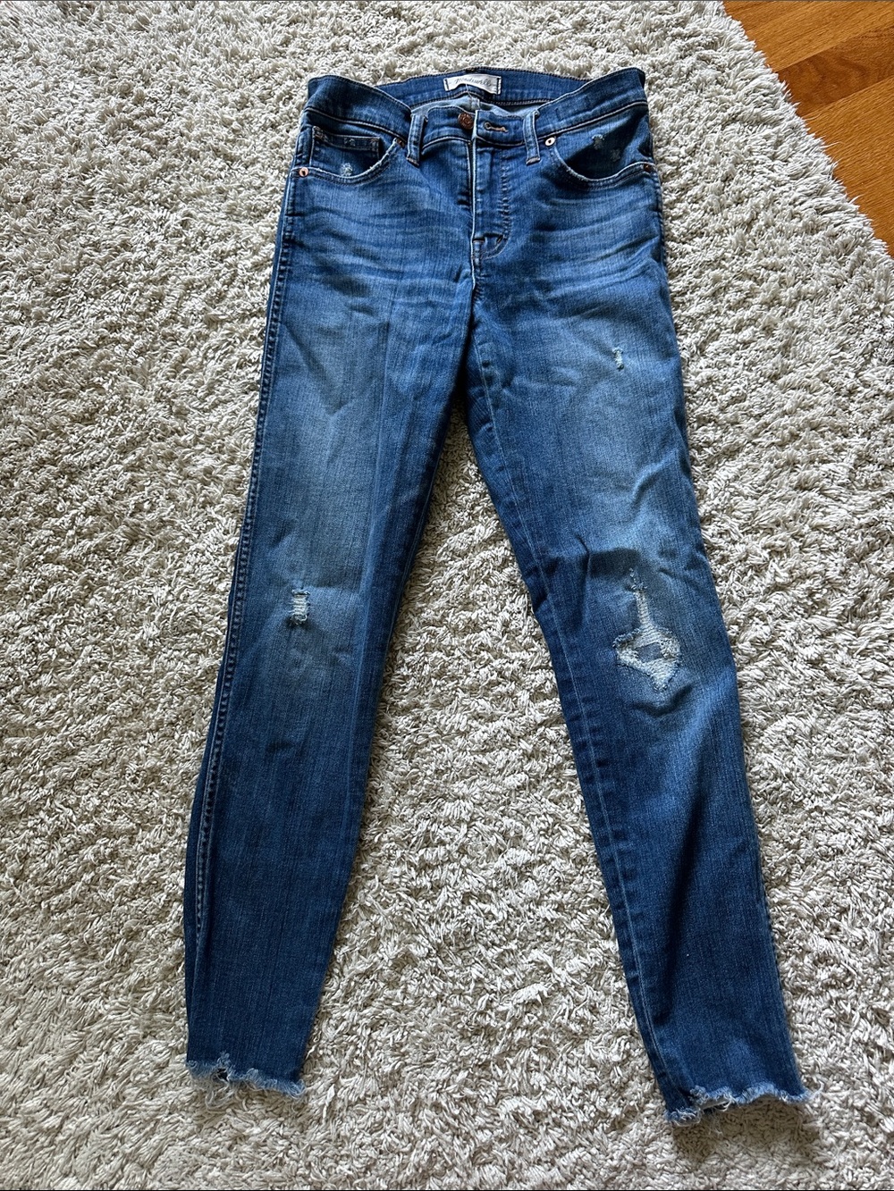Madewell Medium Wash Distressed Skinny Jeans